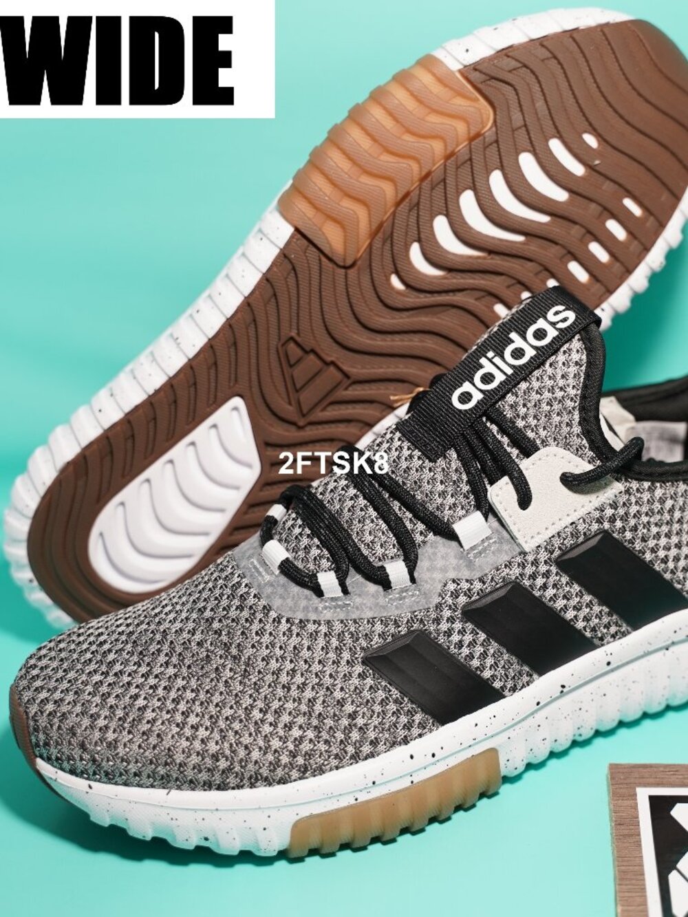 ADIDAS KAPTIR 4.0 WIDE W MEN'S GREY WHITE GUM Cloudfoam RUNNING SHOES